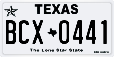 TX license plate BCX0441