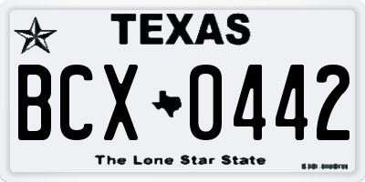 TX license plate BCX0442