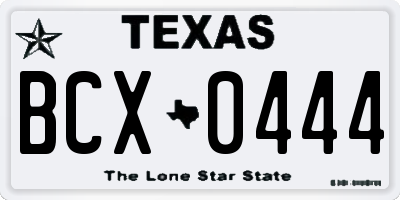 TX license plate BCX0444