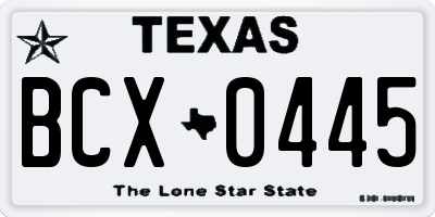 TX license plate BCX0445