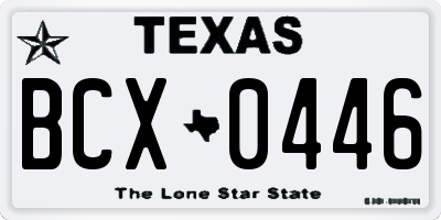 TX license plate BCX0446