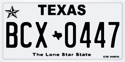 TX license plate BCX0447
