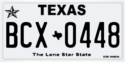 TX license plate BCX0448
