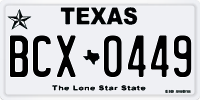 TX license plate BCX0449
