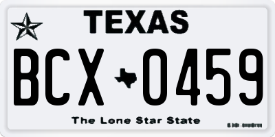 TX license plate BCX0459