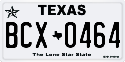 TX license plate BCX0464