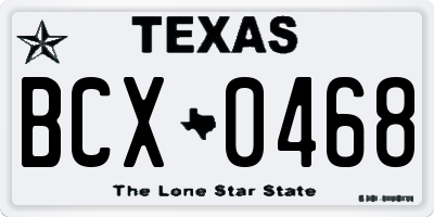 TX license plate BCX0468