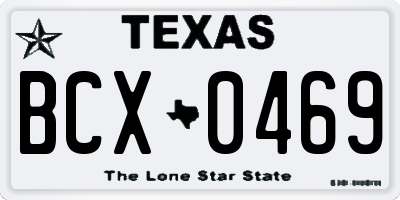 TX license plate BCX0469