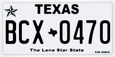 TX license plate BCX0470