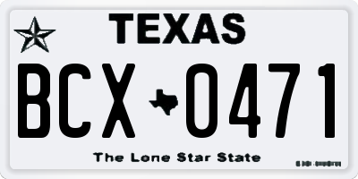 TX license plate BCX0471