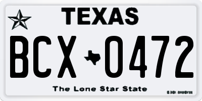 TX license plate BCX0472