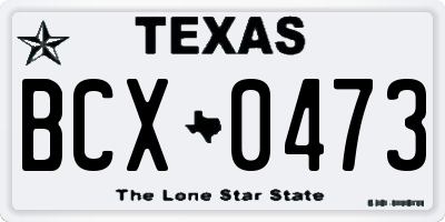 TX license plate BCX0473