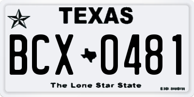 TX license plate BCX0481