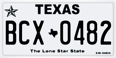 TX license plate BCX0482