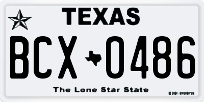 TX license plate BCX0486