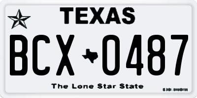 TX license plate BCX0487
