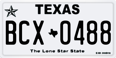 TX license plate BCX0488