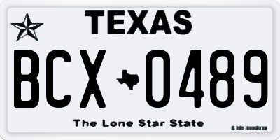 TX license plate BCX0489