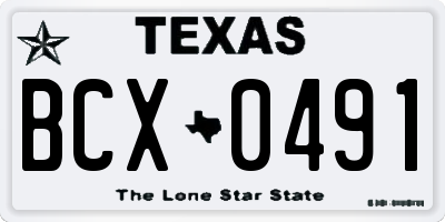TX license plate BCX0491