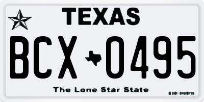 TX license plate BCX0495
