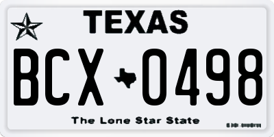 TX license plate BCX0498