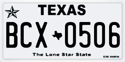 TX license plate BCX0506