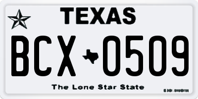 TX license plate BCX0509