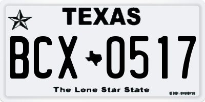 TX license plate BCX0517