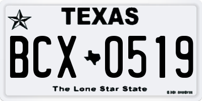 TX license plate BCX0519