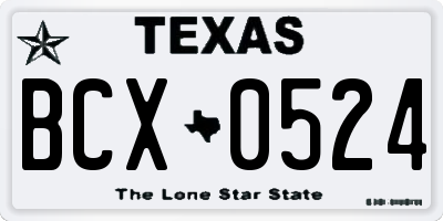 TX license plate BCX0524