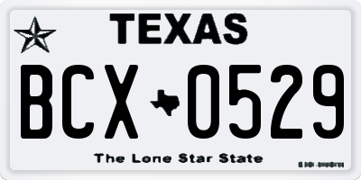 TX license plate BCX0529