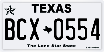 TX license plate BCX0554