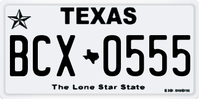 TX license plate BCX0555