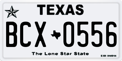 TX license plate BCX0556