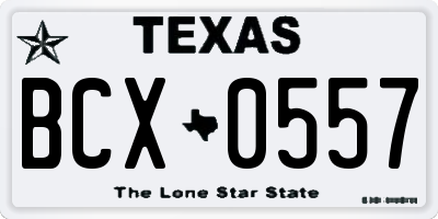 TX license plate BCX0557
