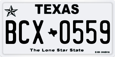 TX license plate BCX0559