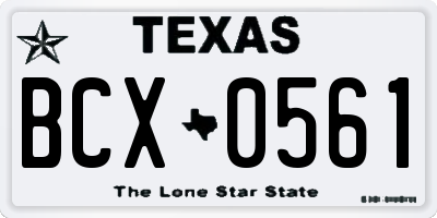 TX license plate BCX0561
