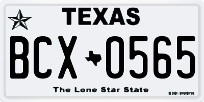 TX license plate BCX0565