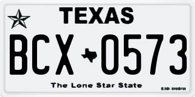 TX license plate BCX0573