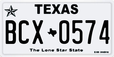 TX license plate BCX0574