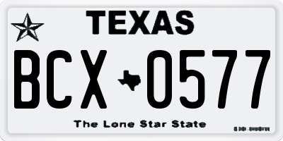 TX license plate BCX0577