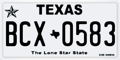 TX license plate BCX0583