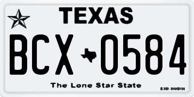 TX license plate BCX0584