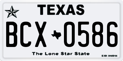 TX license plate BCX0586