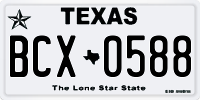 TX license plate BCX0588