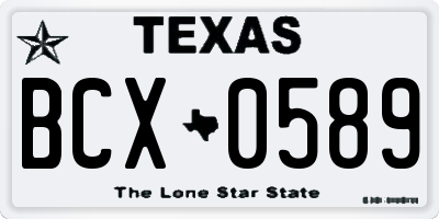 TX license plate BCX0589