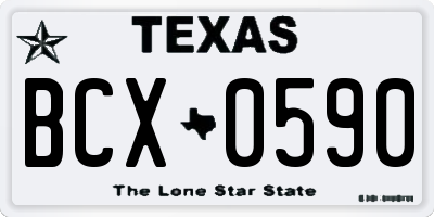 TX license plate BCX0590