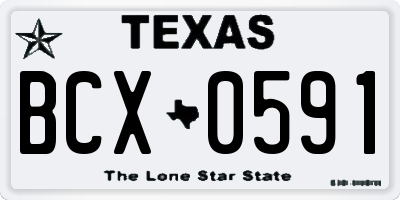 TX license plate BCX0591
