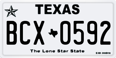 TX license plate BCX0592