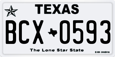 TX license plate BCX0593